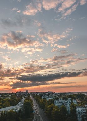 sunset over Chisinau