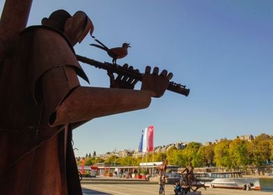 Man Playing Flute