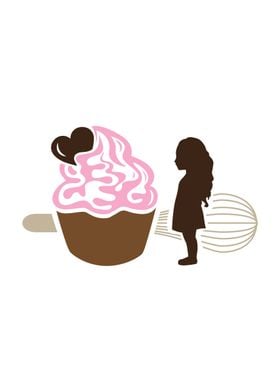 girl and cupcake
