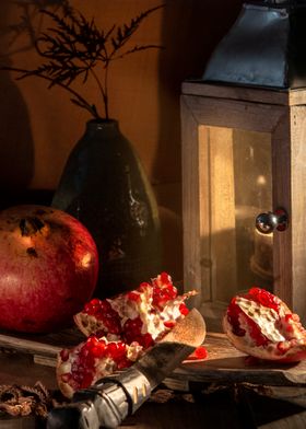 pomegranate still life