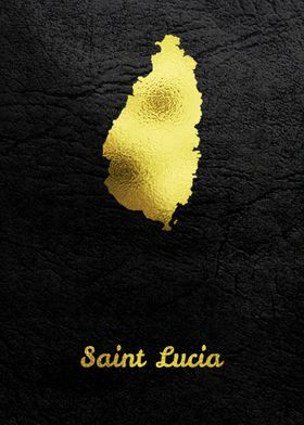 Golden Map Saint Lucia