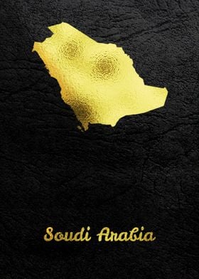 Golden Map Saudi Arabia