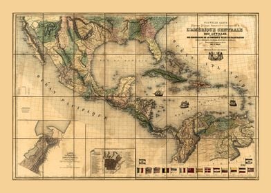 Central America Map 1845