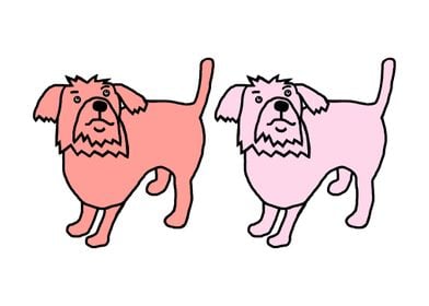 Rose and Pink Dogs