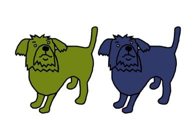 Green and Blue Dogs