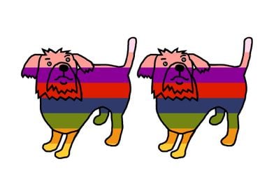 A Pair of Rainbow Dogs