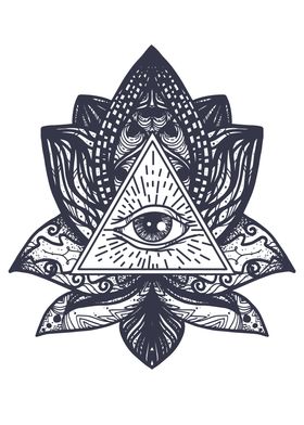 Eye lotus tattoo