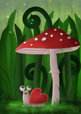 Mushroom with snail