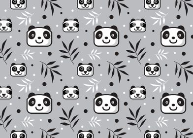 cute panda head pattern 