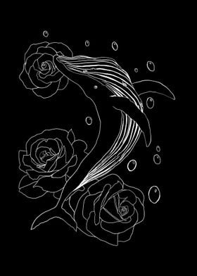 whale with rose