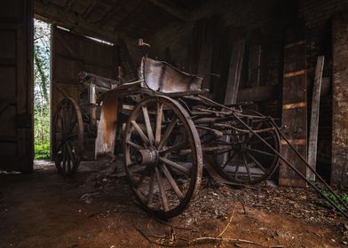 Carriage in an old barn