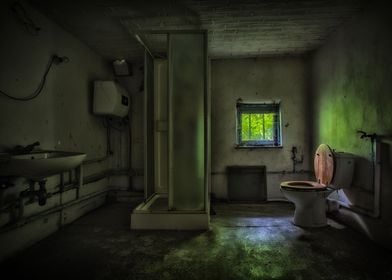 The green abandoned toilet