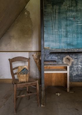 Chair and the blackboard