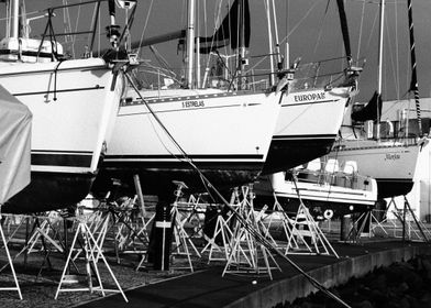 Yachts on drydock