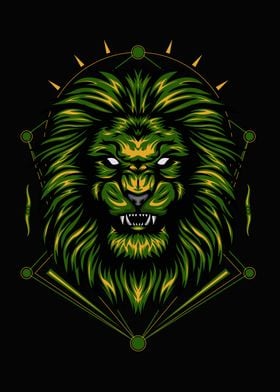 head of lion illustration