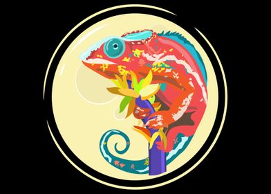 Chameleon art Moon