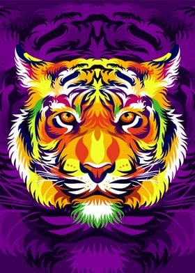 colorful Tiger Head