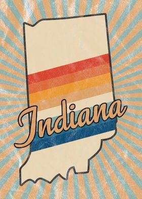 Indiana State Retro Style