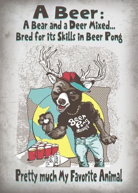 Beer Pong Bear Deer