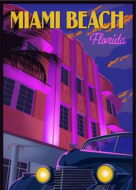 Miami Beach vintage poster