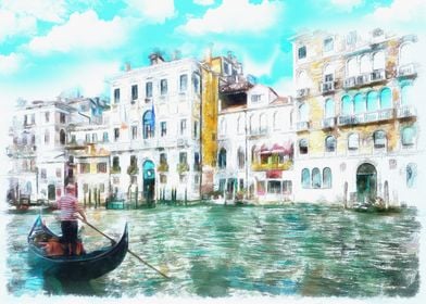 Gondola under blue sky