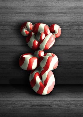 Candy Cane Teddy Balloon