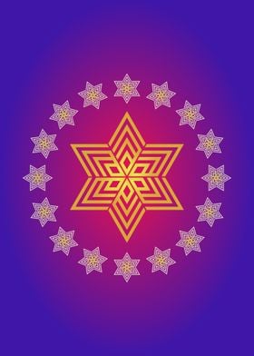 Allah and Hexagonal stars