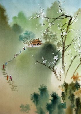Vietnamese silk paintings