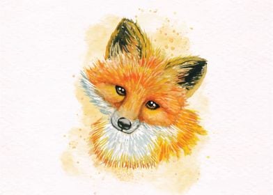 Lovely watercolor fox