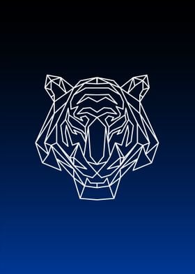 polygonal tiger head