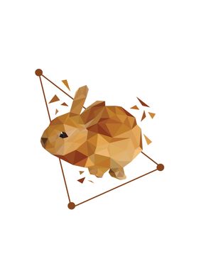 Geometric low poly rabbit 