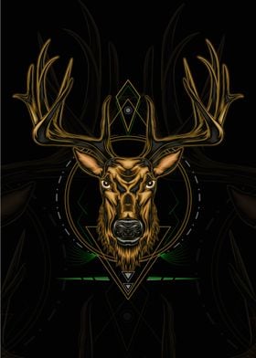 Deer head illustration ser