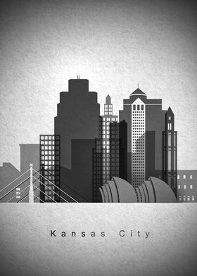 Kansas City Sports In Front Of Skyline Poster, Kansas City Missouri Sp –  McQDesign