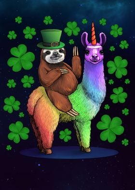 Leprechaun Sloth And Llama