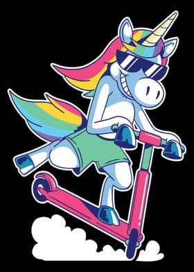 Unicorn With Scooter 