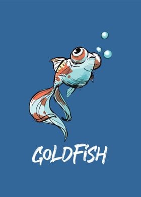 Gold Fish Sketch Poster