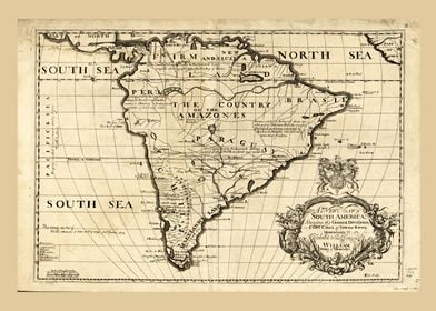 South America Map 1722