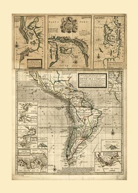 Map of South America 1711