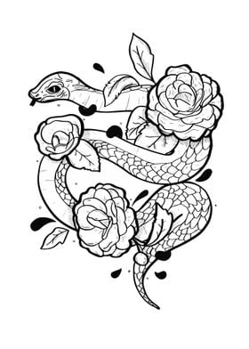 Snake with flowers