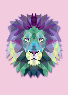 Polygonal lion head