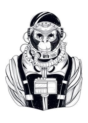 hand drawn monkey