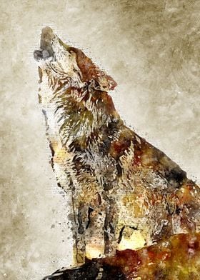 Wolf Vintage Wall Art