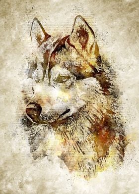 Wolf Head Vintage Wall Art