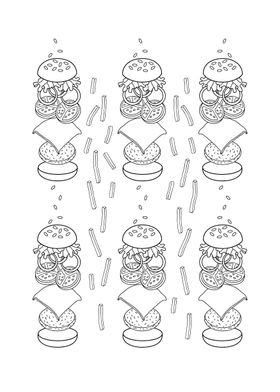 Burger and chips pattern