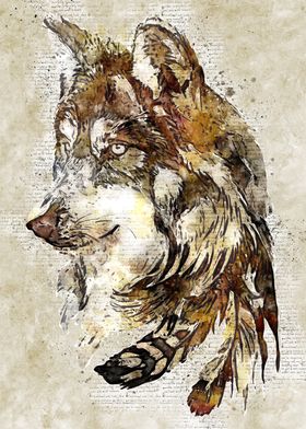 Wolf Head Vintage Wall Art