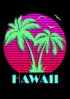 Hawaii Pink Sunset Poster Art Print By El Tropico Displate