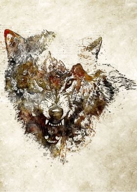 Wolf Head Vintage Wall Art