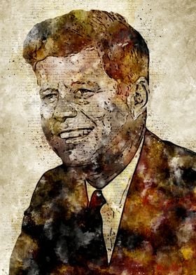 John F Kennedy Vintage Art