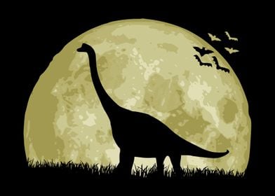 Brachiosaurus And Moon