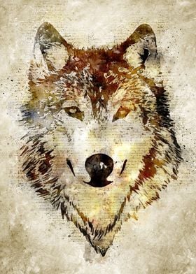 Wolf Head Vintage Wall Art